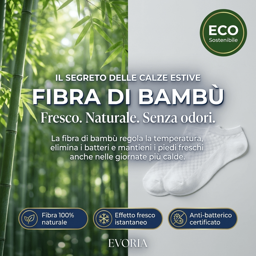 CALZINI EVORIA CORTI IN FIBRA DI BAMBÙ PREMIUM - Evoria Studio