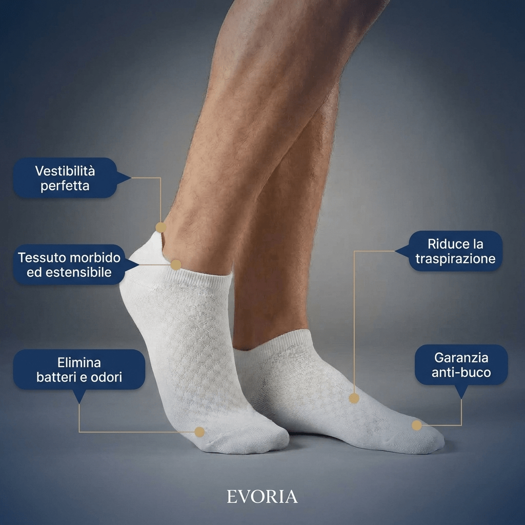 CALZINI EVORIA CORTI IN FIBRA DI BAMBÙ PREMIUM - Evoria Studio