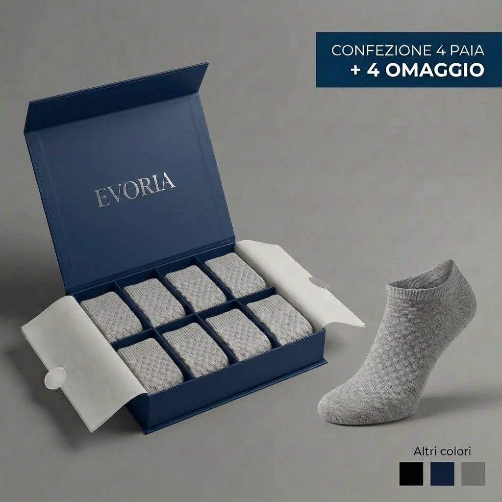 CALZINI EVORIA CORTI IN FIBRA DI BAMBÙ PREMIUM